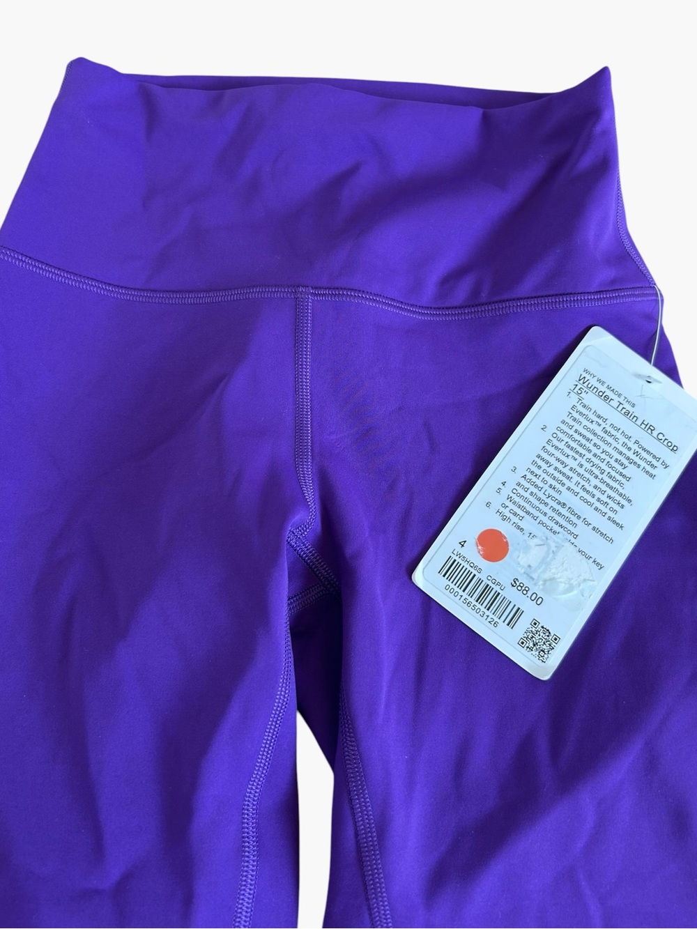 Lululemon Wunder Train High Rise Crop 15” Purple Leggings Size 4 NWT - Picture 5 of 7